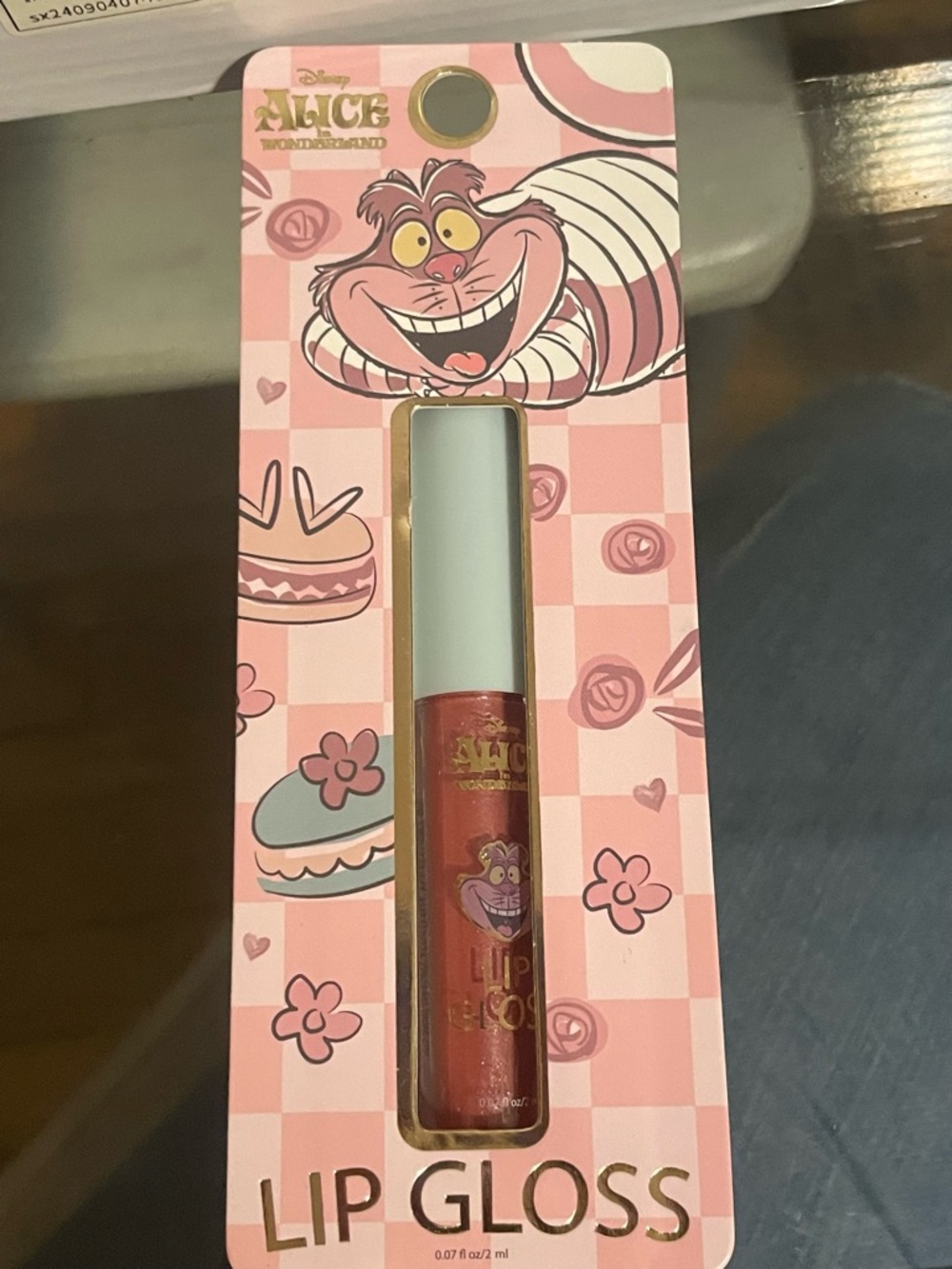 Disney Pink Cartoon Lip Gloss with Red Shimmer